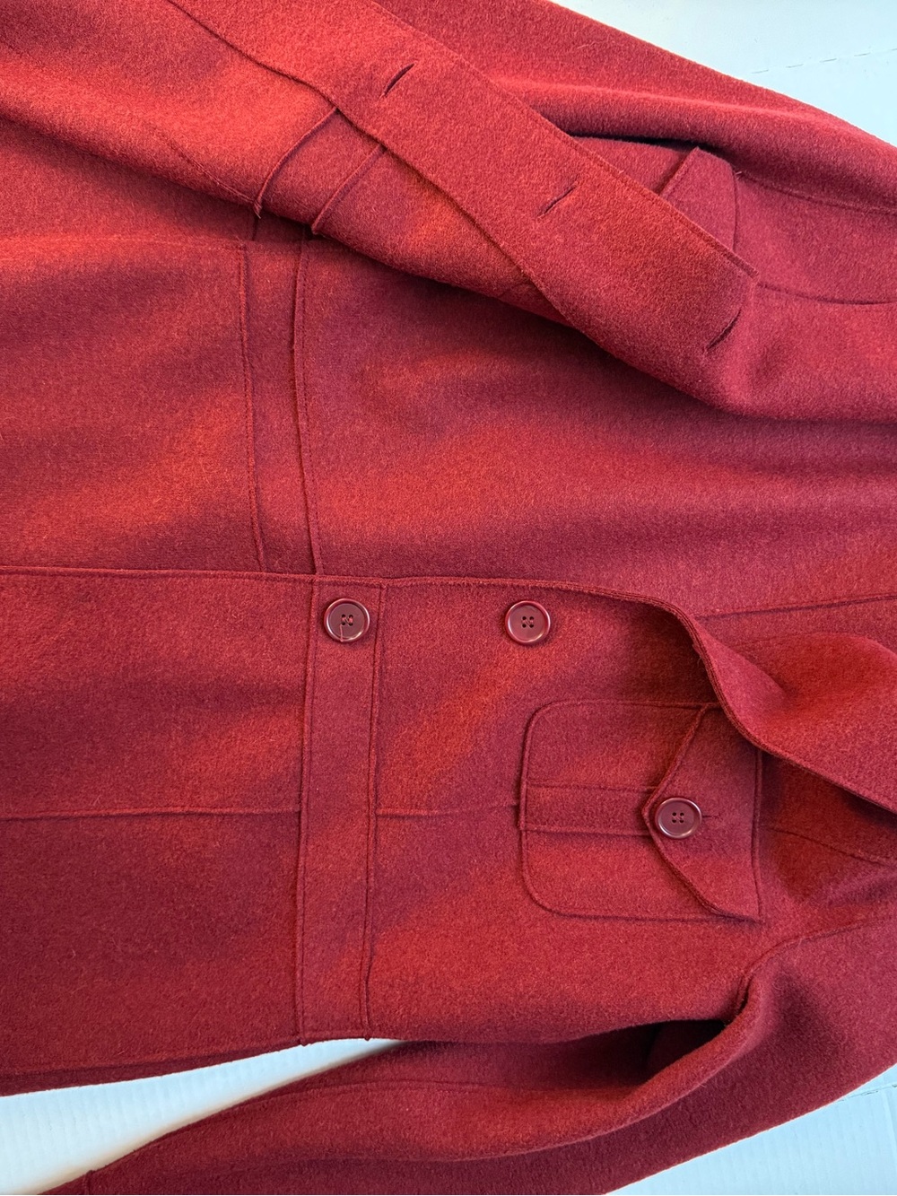 Jones New York Sport Classic Women's Red Wool Blend Button Jacket small - Picture 5 of 8